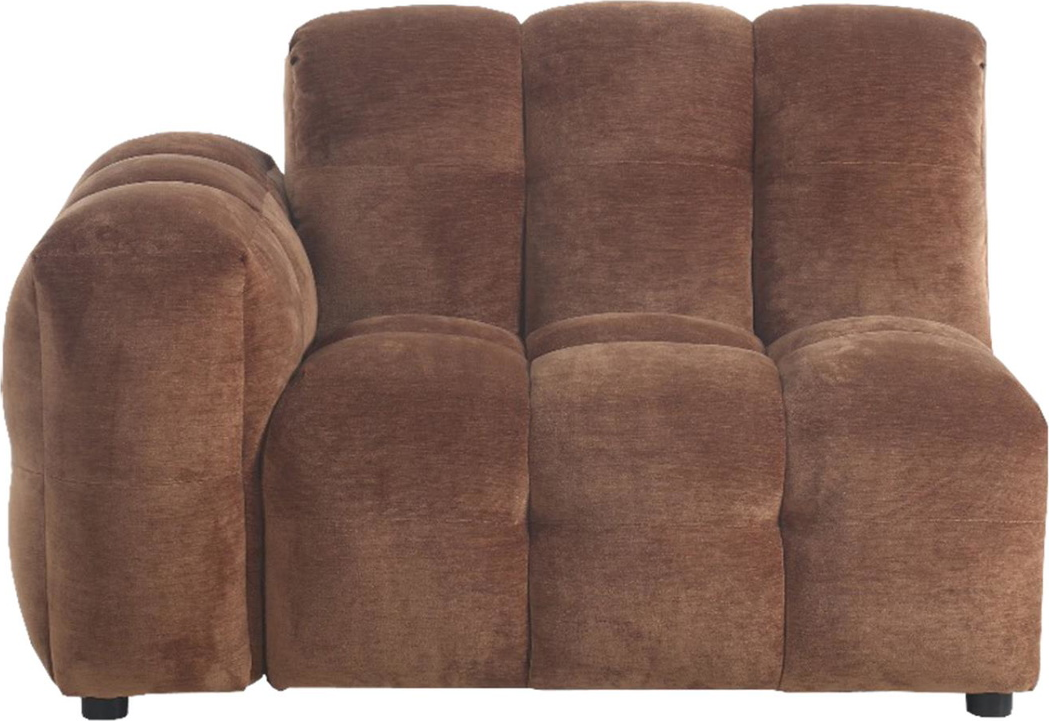 Modulsofa venstremodul Dutchbone Element valnød polyester H84xB132xL102 cm færdigsamlet