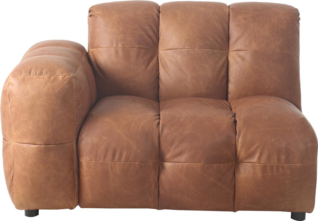 Modulsofa Dutchbone Element lædersofa i ægte koskind rødbrun venstrevendt