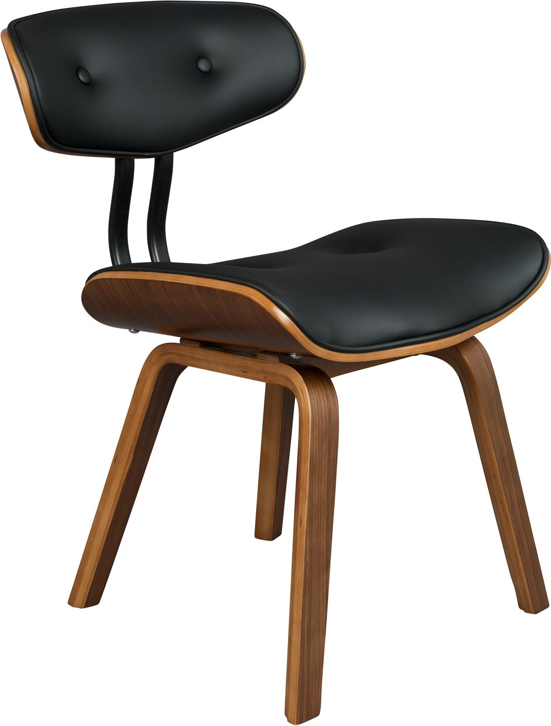 Spisebordsstol Dutchbone Blackwood antracit polyester stof & asketræ mid-century design