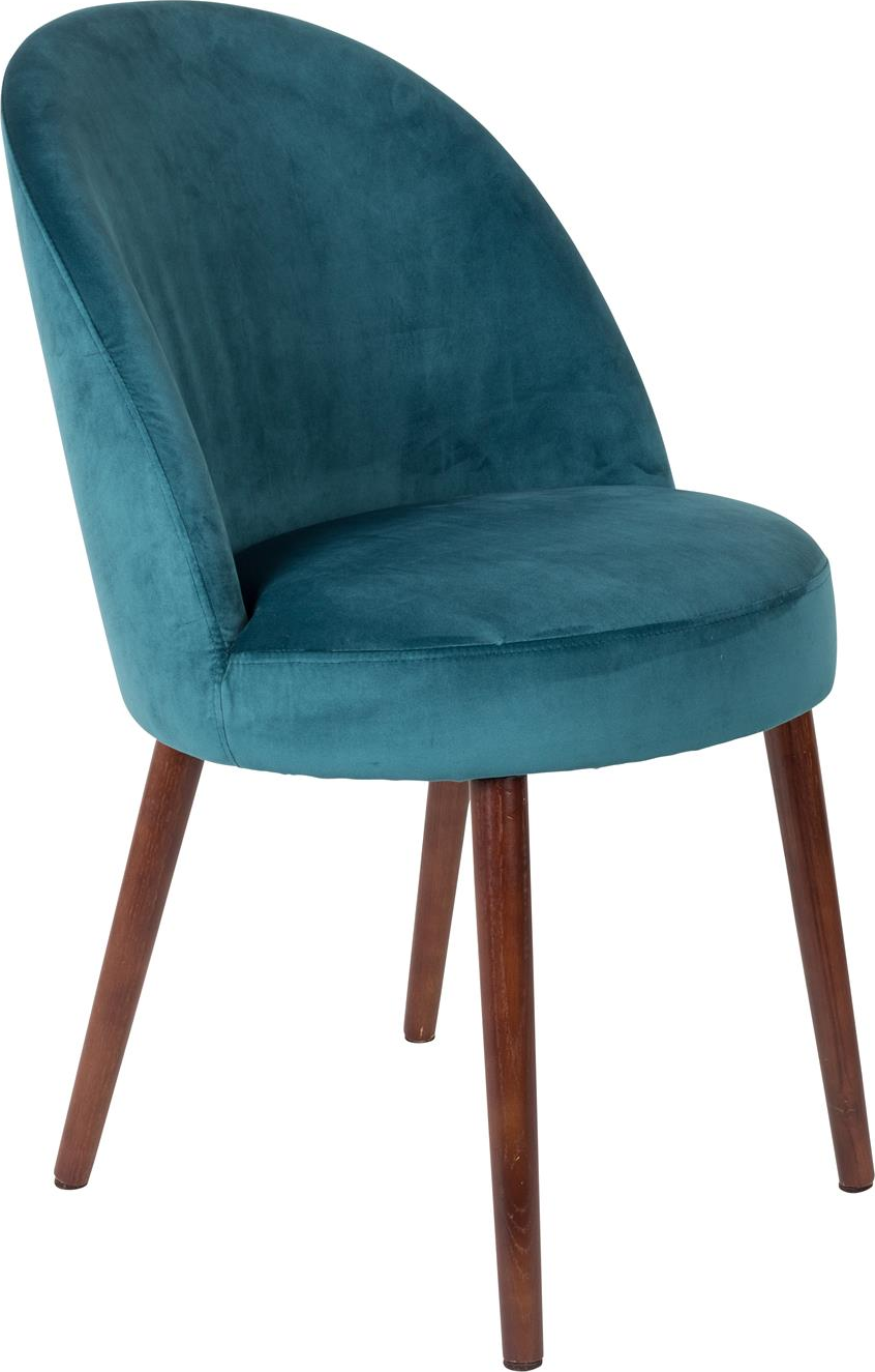 Spisebordsstol Dutchbone Barbara - vintage blygrå polstret polyester med bøgetræsben
