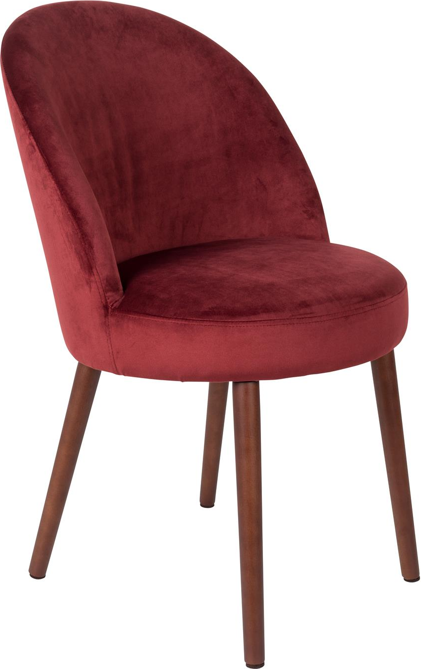 Spisebordsstol Dutchbone Barbara vinrød polstret polyester bøgramme
