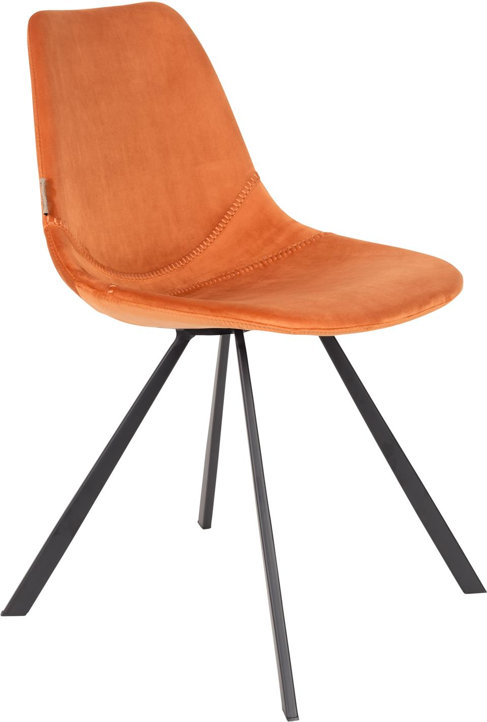 Spisebordsstol Dutchbone Franky spisestuestol, brændt orange polstret polyester stålunderstel vintage design