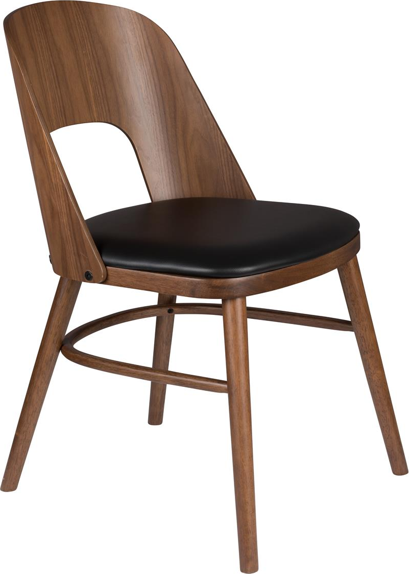 Spisebordsstol Dutchbone Talika Mid-Century Modern polstret kaffe krydsfiner & gummitræ H81,5xB45xL59 cm