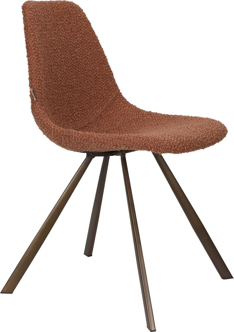 Spisebordsstol Dutchbone Franky spisestuestol valnød bouclé polyester polstret H82,5xB45xL56 cm sæt af 2
