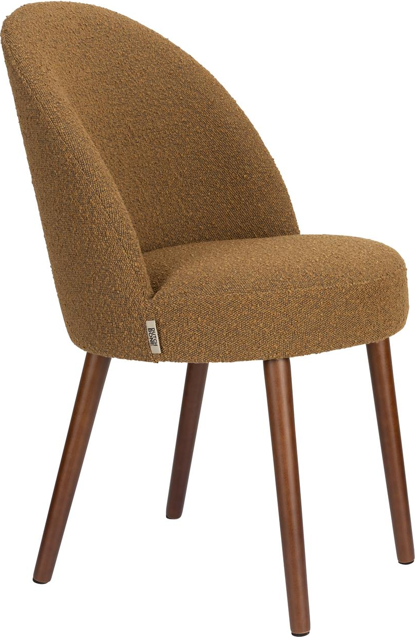 Spisebordsstol 2-pk Dutchbone Barbara H84,5xB50xL60,5 cm polstret valnød bøgetræ