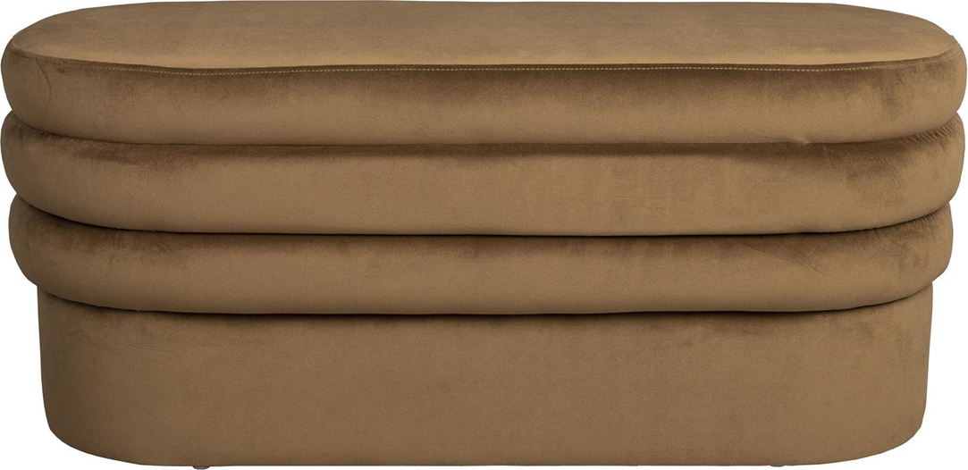 Spisebænk Dutchbone Aditi brungrå polyester  -  kompakt siddebænk H44,5 x B93 x L35 cm
