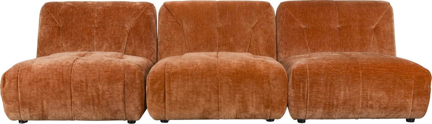 3-personers sofa Dutchbone Giada rødbrun polyester polstret