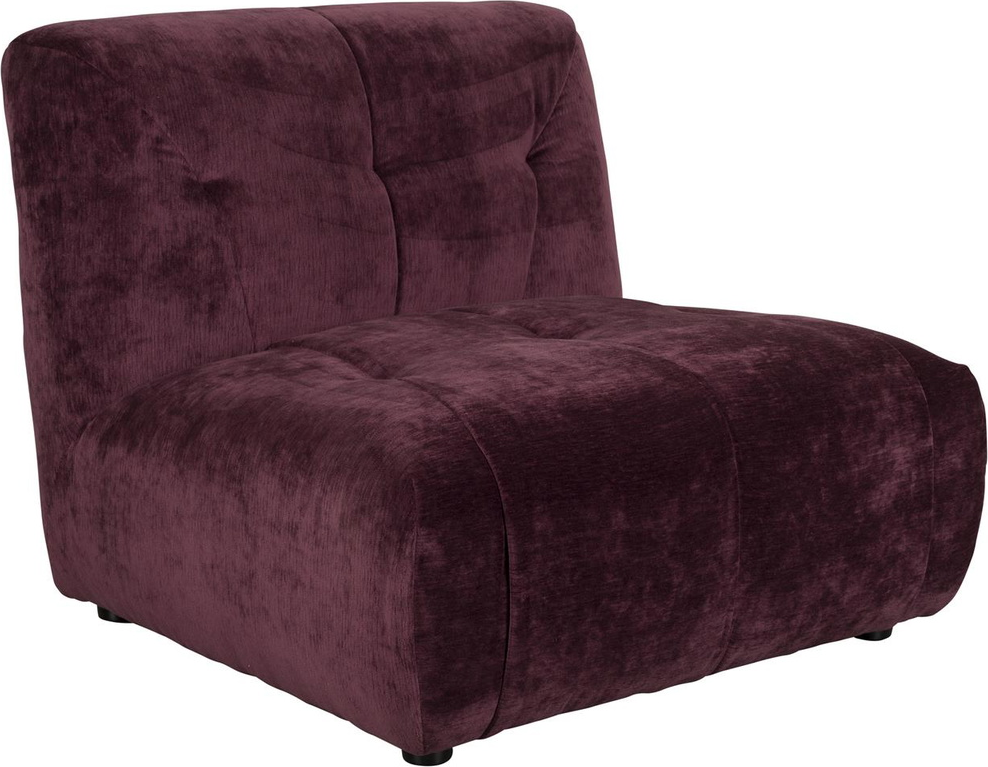 1-personers sofa Dutchbone Giada aubergine polstret polyester retro design