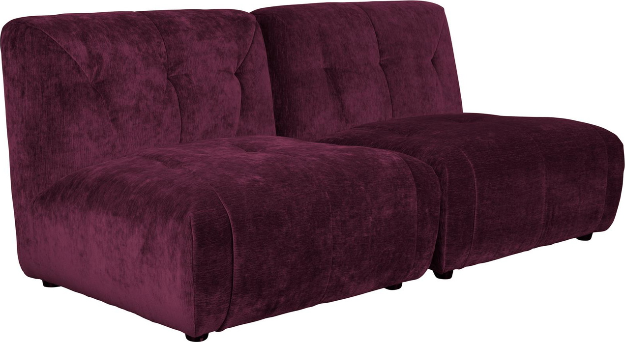 2-personers polstret sofa Dutchbone Giada aubergine H76ÃB184ÃL91 cm