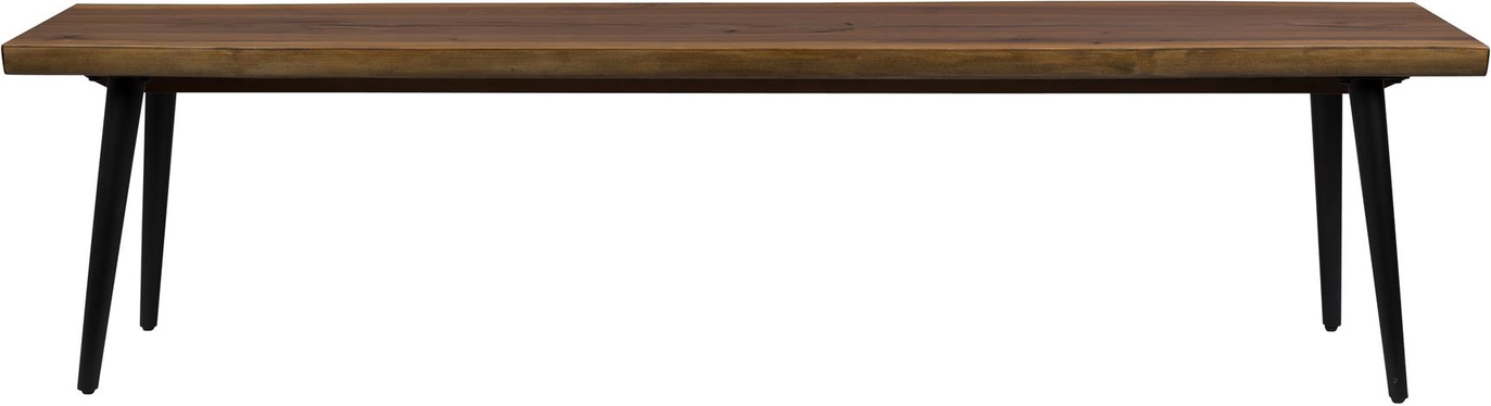 Entrébænk Dutchbone Alagon i valnødstræ med sort pulverlakerede stålben 180 cm