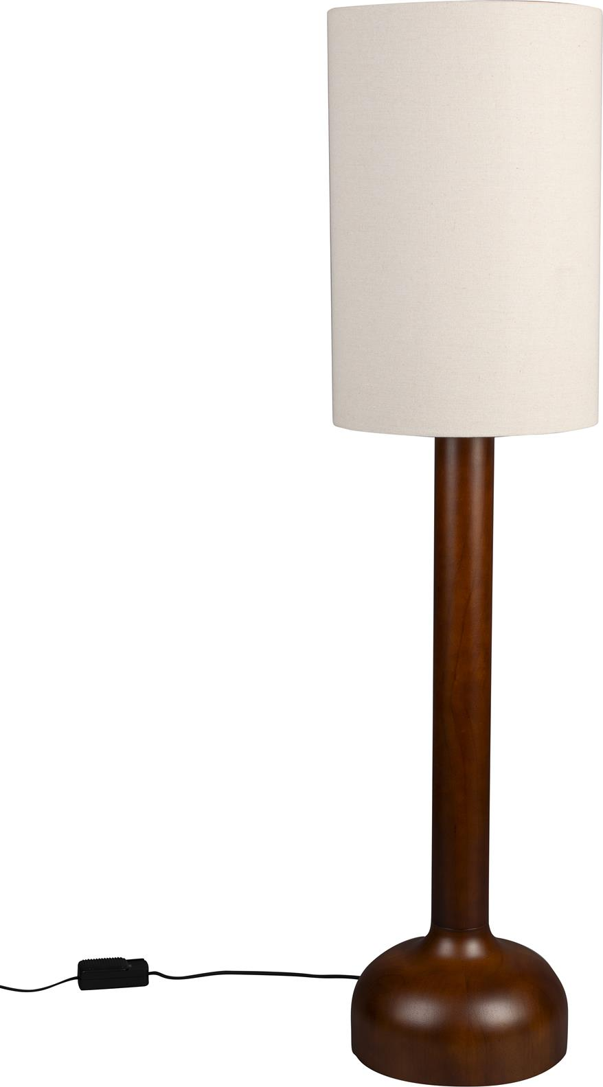 Gulvlampe Dutchbone Jones mørkebrun gummitræ Ø35 H140 cm dæmpbar vintage standlampe