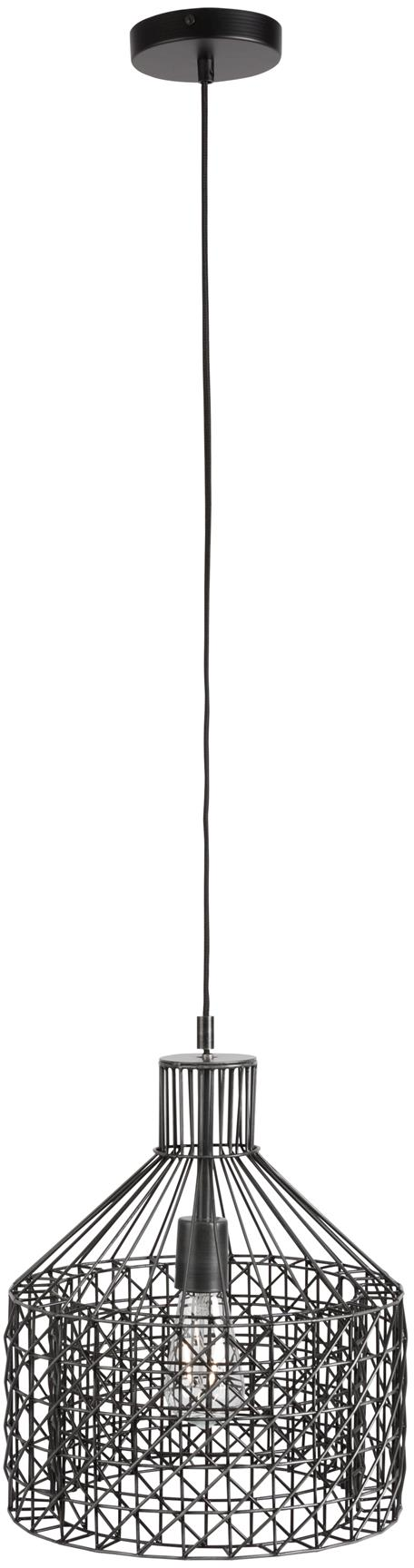 Pendellampe Jim fra Dutchbone, askegrå jern Ø30 cm - moderne loftpendel