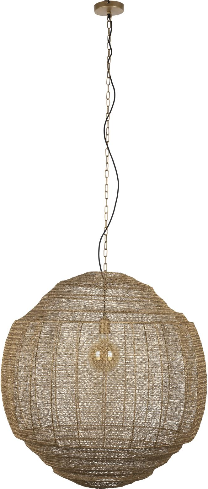 Pendellampe Dutchbone Meezan i jern brungrå Ø70 cm vintage dæmpbar E27 loftslampe