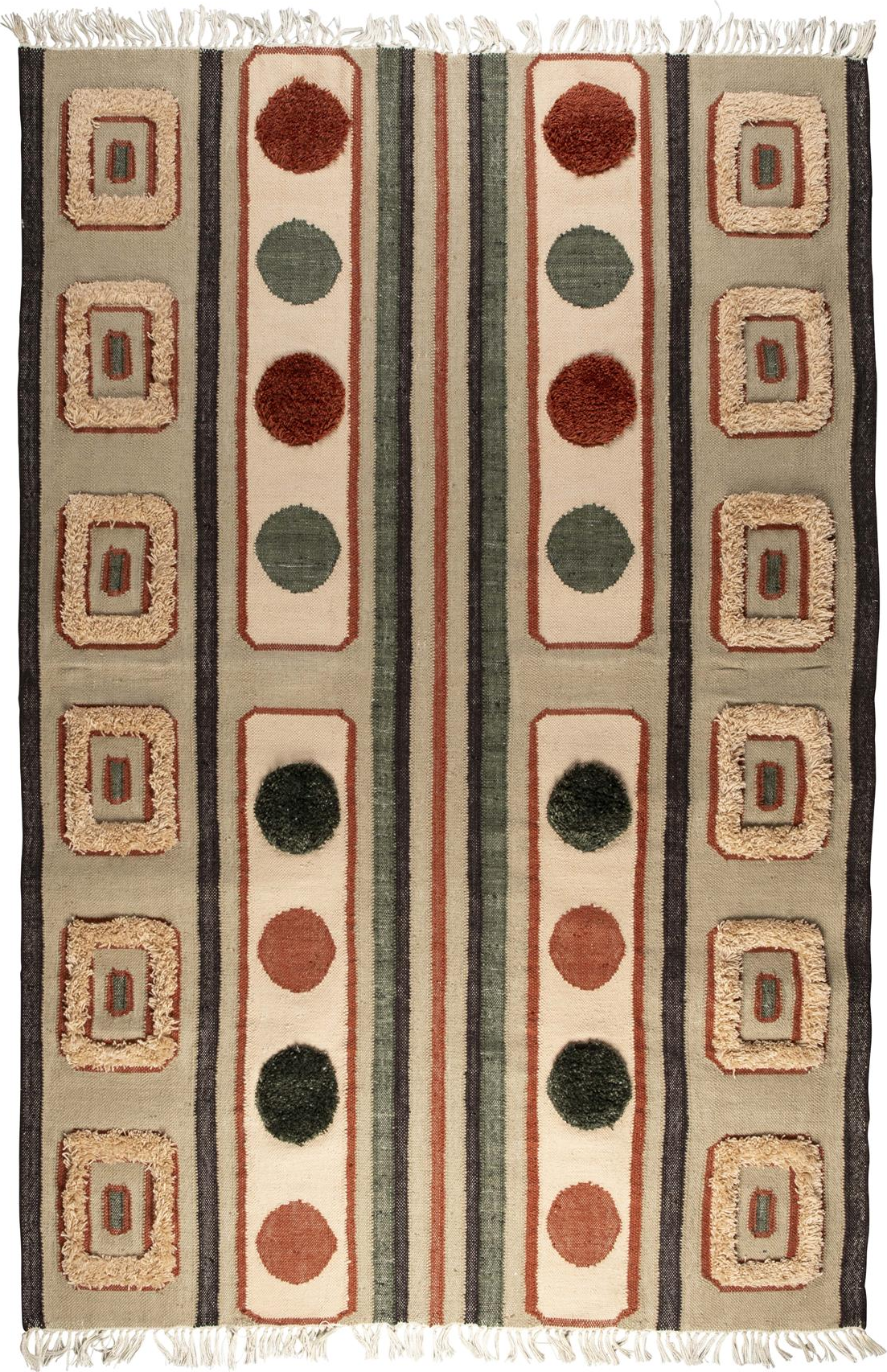 Gulvtæppe Dutchbone Haydon håndvævet polyester 160x230 cm mørk sand