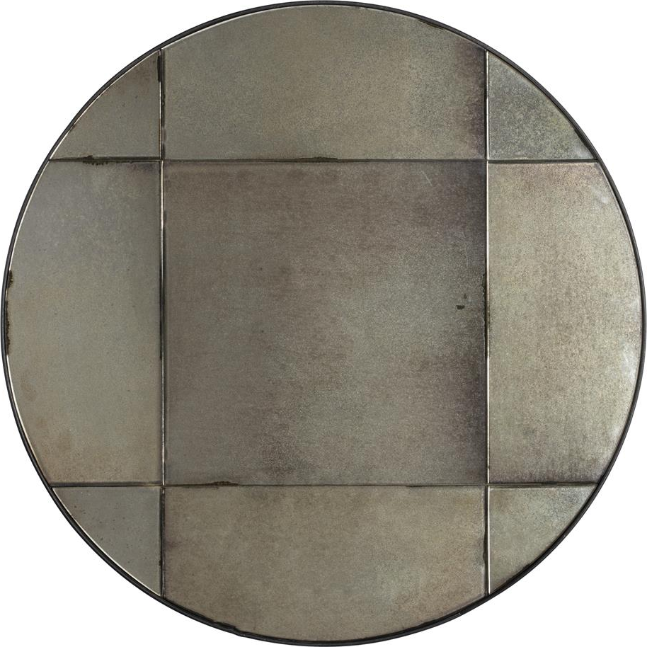 Rundt Vægspejl Dutchbone Mado Ø60 cm Sort MDF Antik Finish Industriel