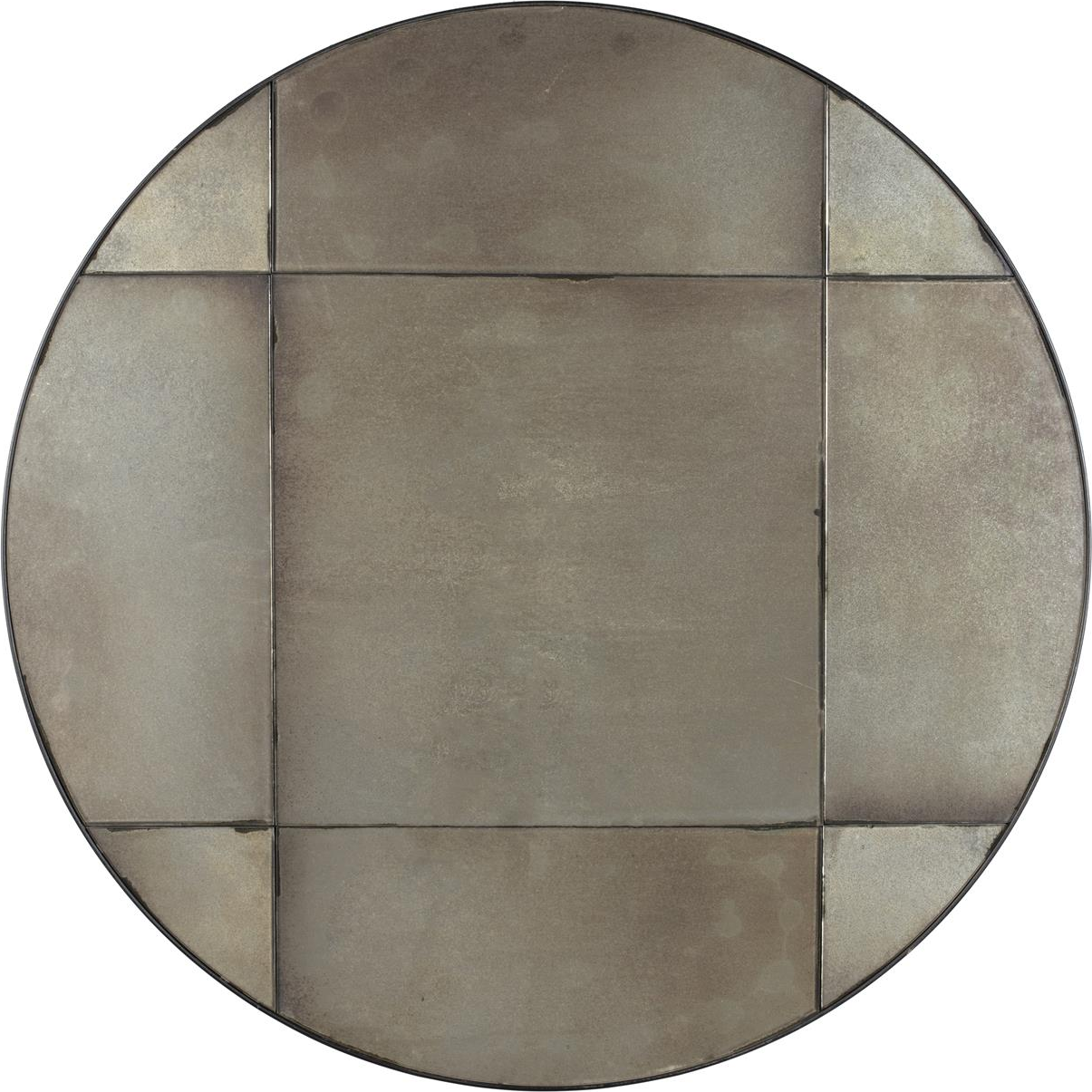 Spejl Dutchbone Mado retro rundt vægspejl sort MDF Ø89 cm vintage charme
