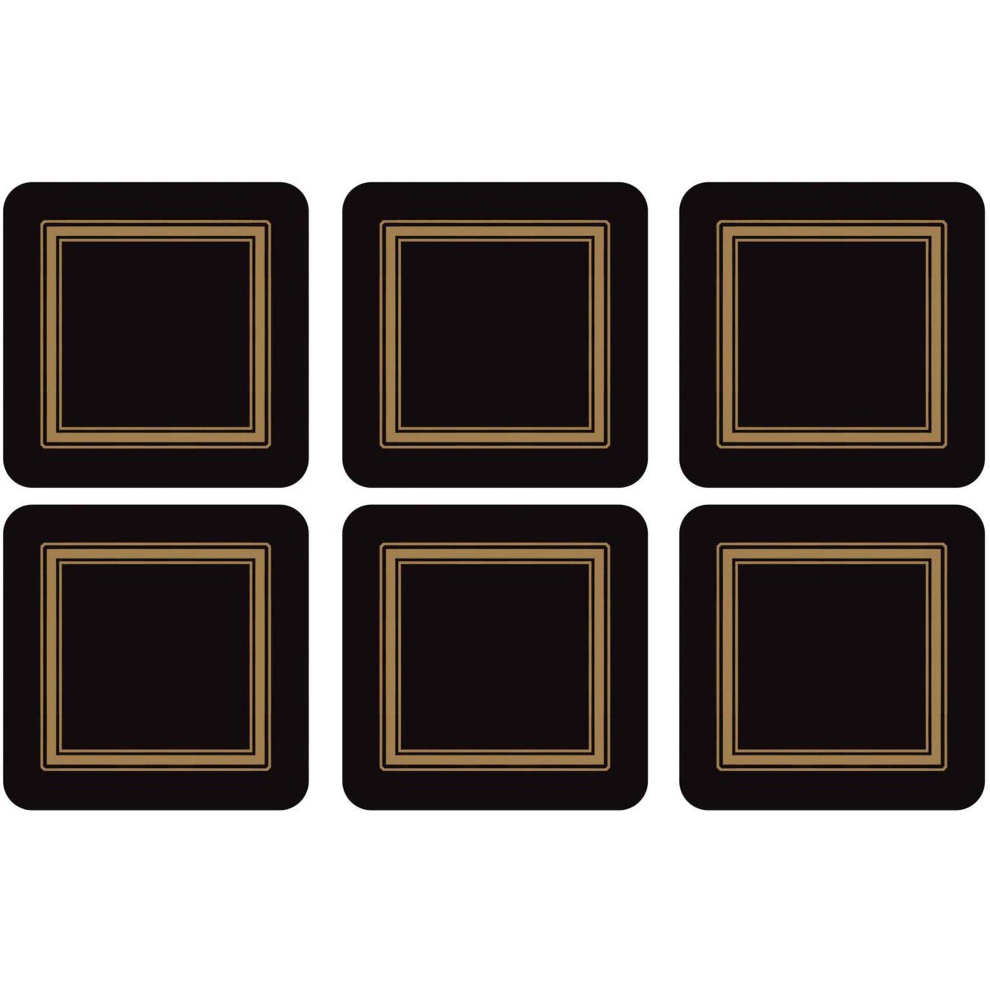 Pimpernel Classic Glasunderlag Sort 6 stk