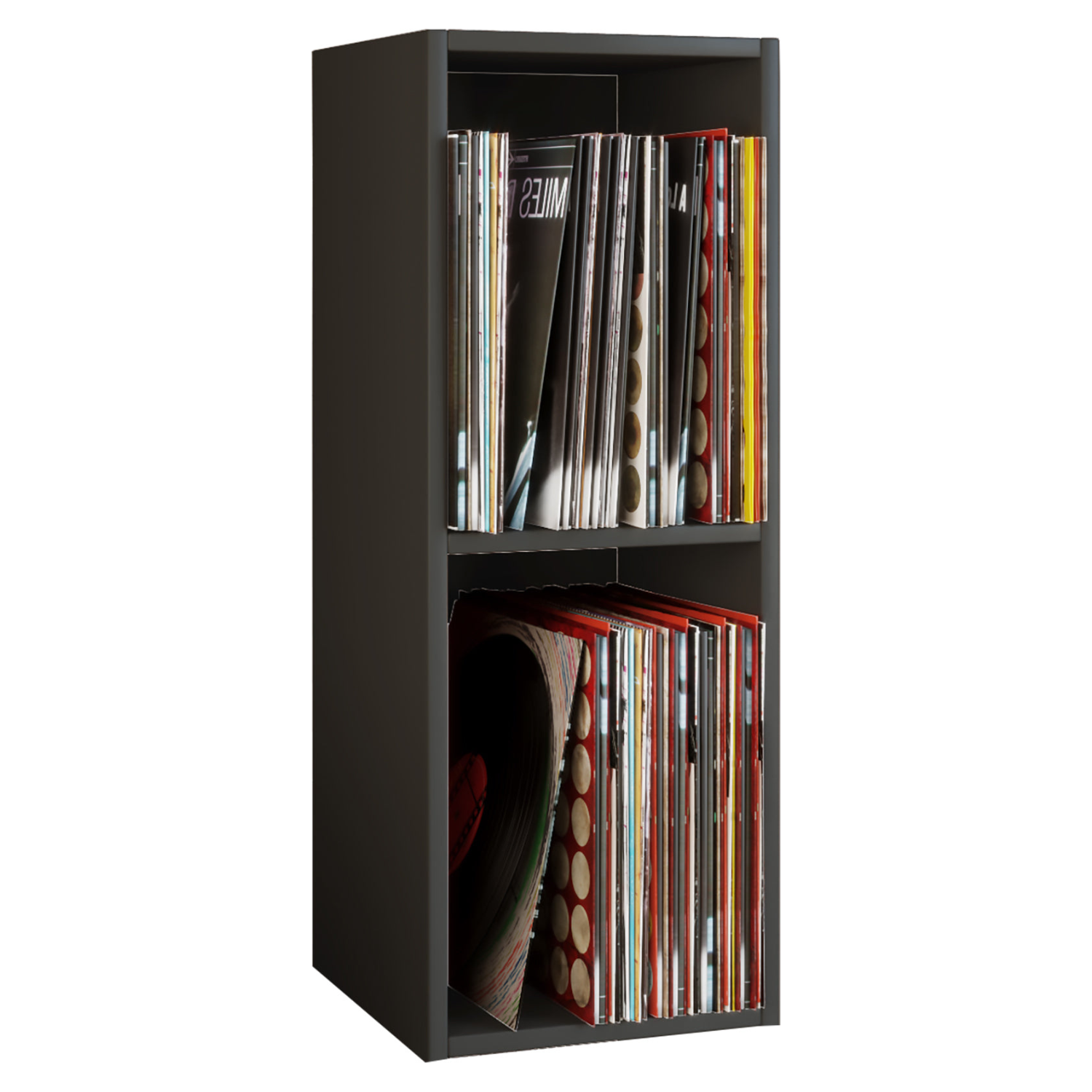 Vinylreol sort  -  2 rum  -  72x34x30 cm  -  Platto Mini