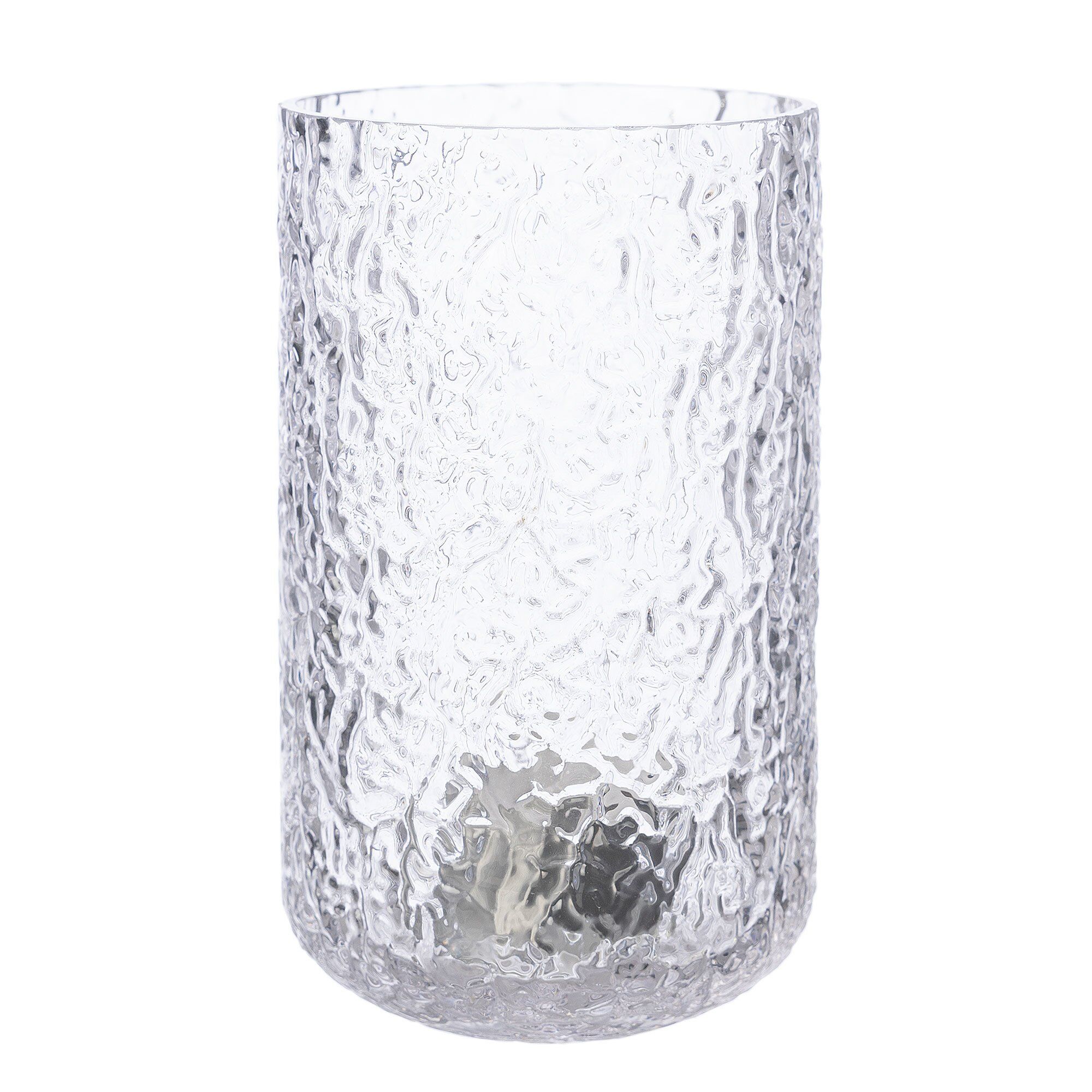 Ernst Lysestage 15 cm, mønstret glas