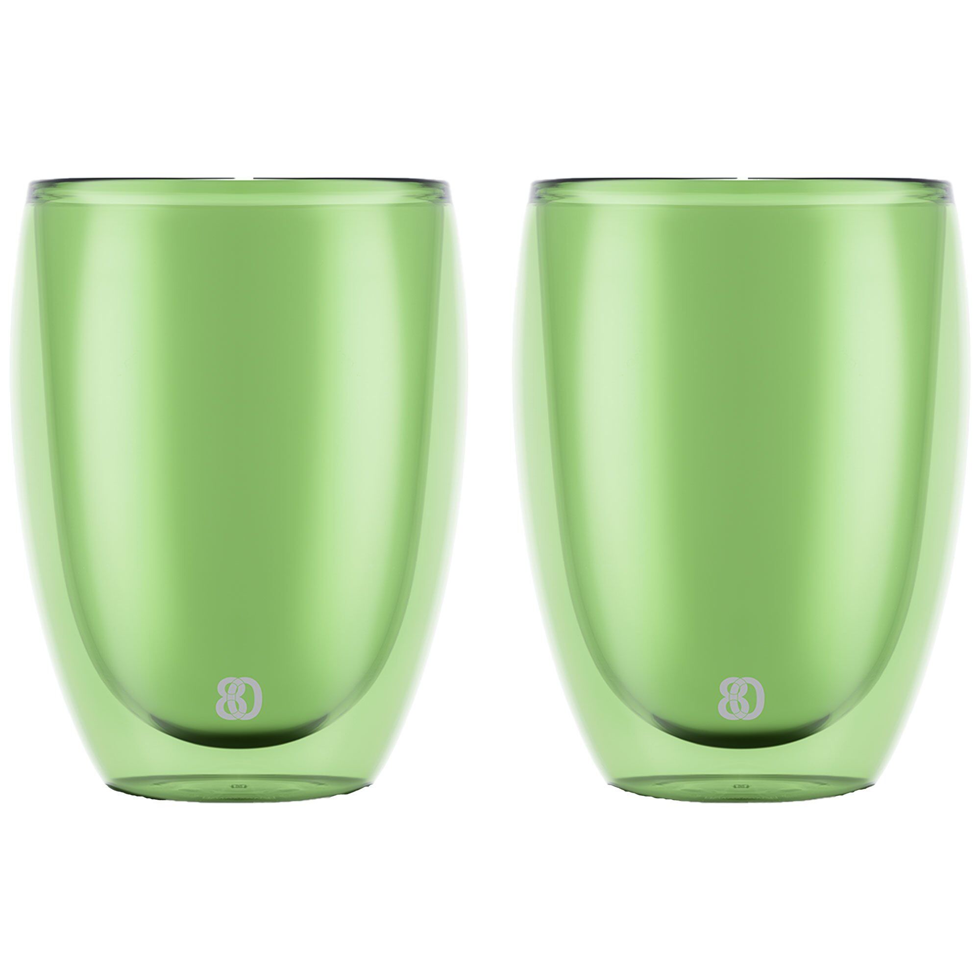 Bodum PAVINA dobbeltsidet glas 35 cl, grøn, 2 stk.