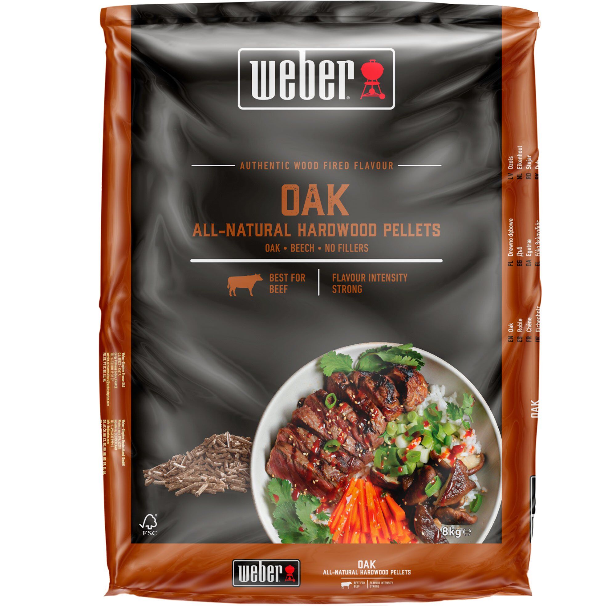 Weber Træpiller  -  Egetræ 8 kg
