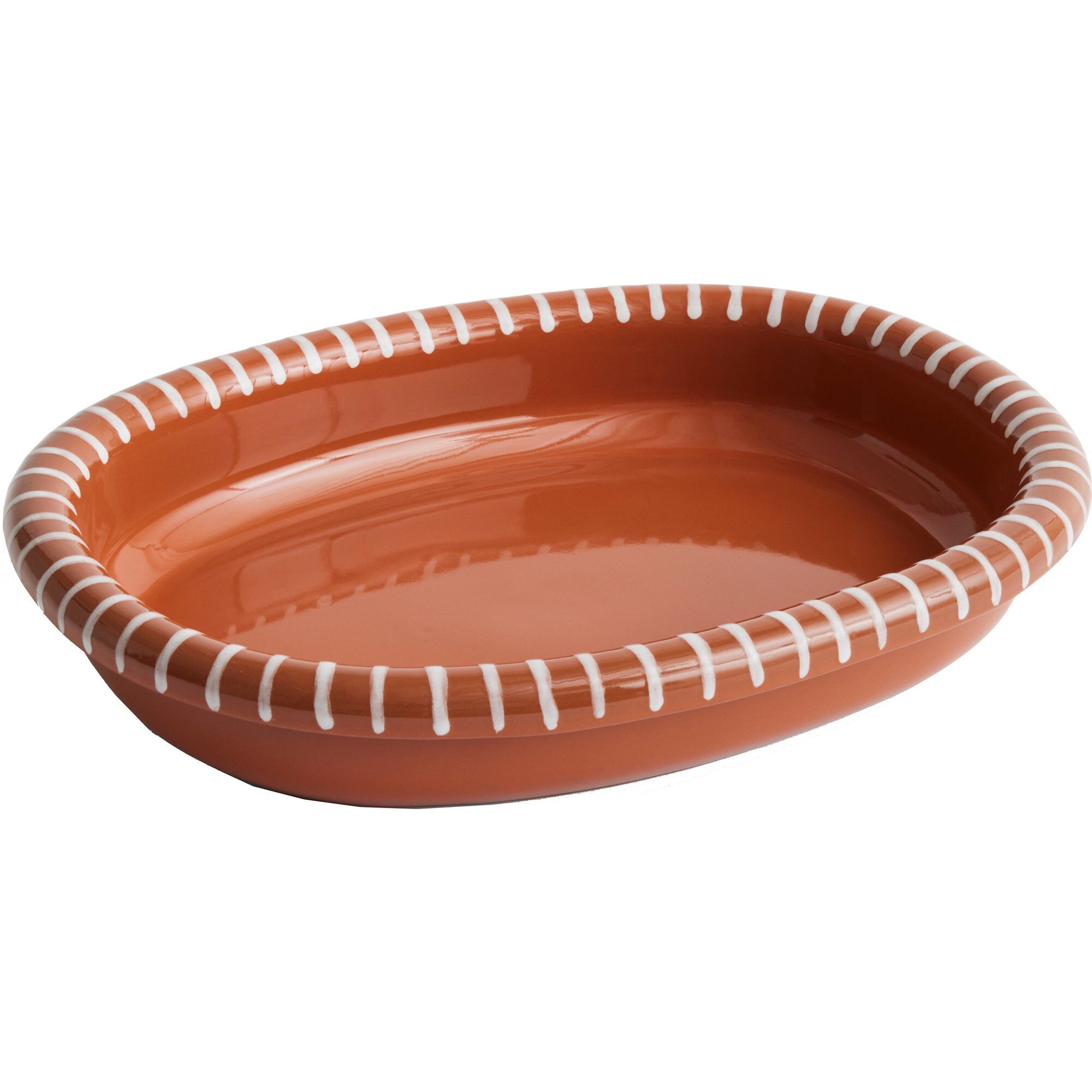 Hay Barro oval tallerken large, stribet