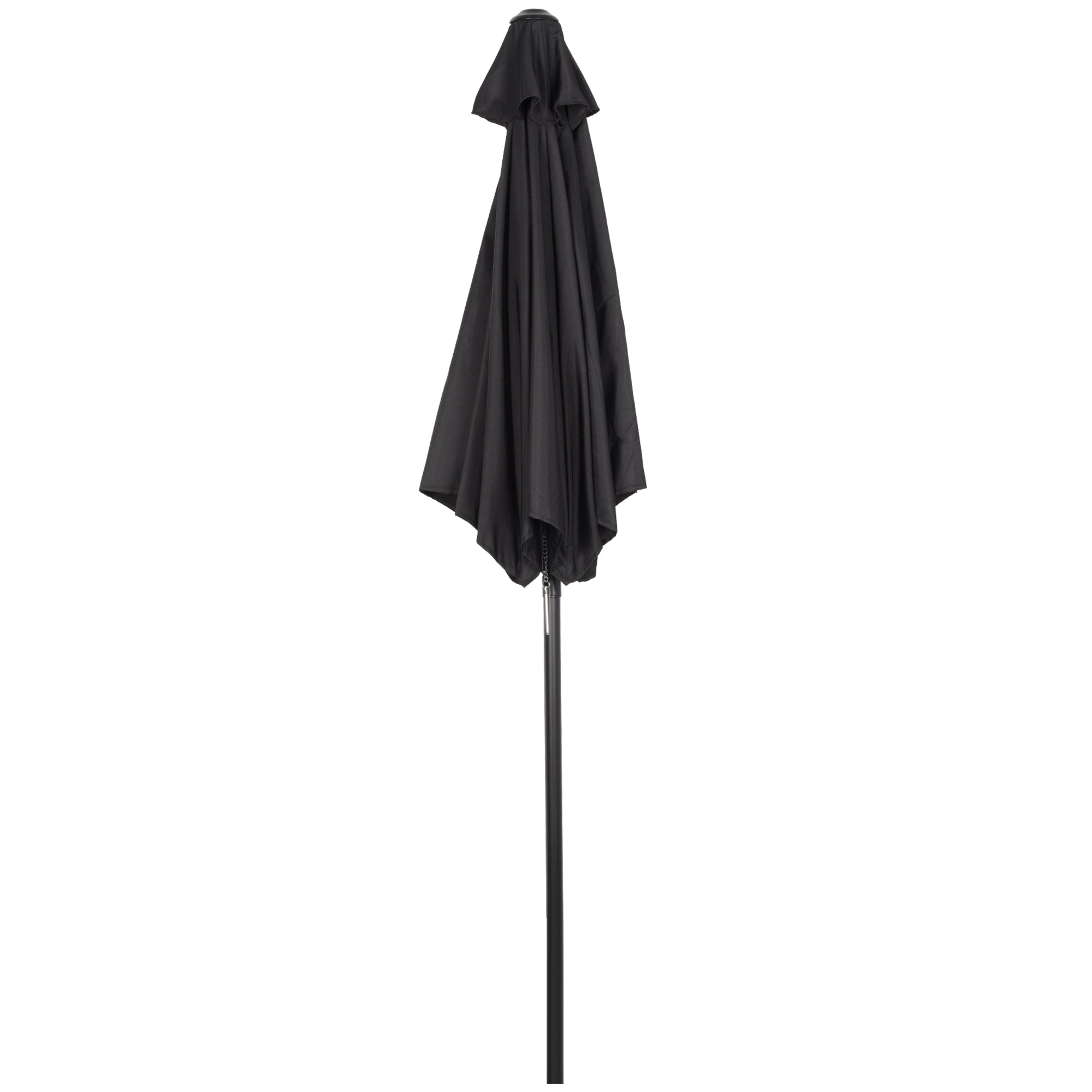 Parasol ø196 cm, sekskantet balkonparasol til strand, balkon, have, sort