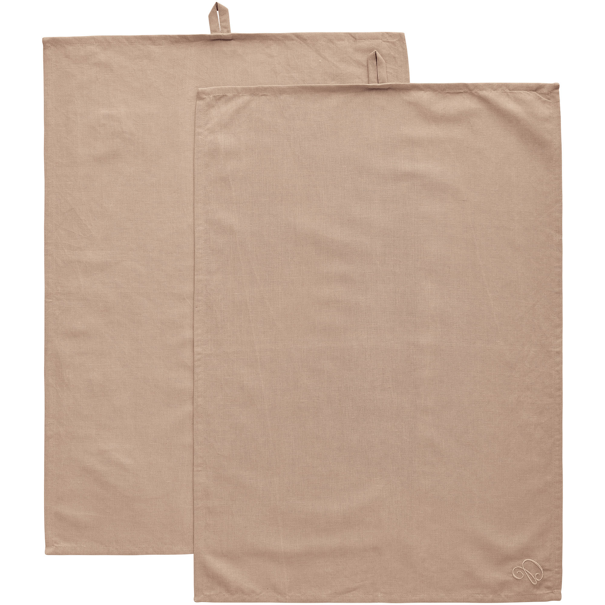 Decotique Sienna viskestykke hør 70 Ã 50 cm 2-pak, taupe