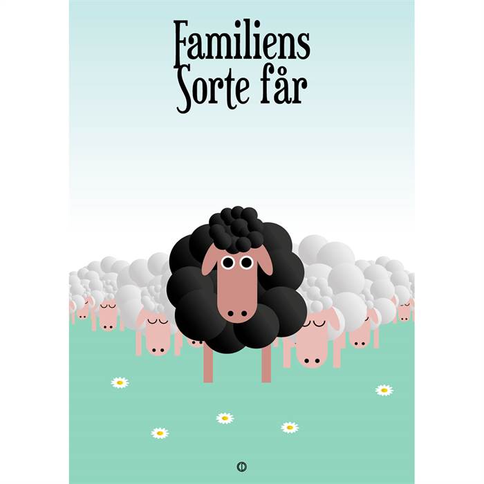 Citatplakat "Familiens Sorte får" plakat - 30x42 cm  : Erling Christensen Møbler