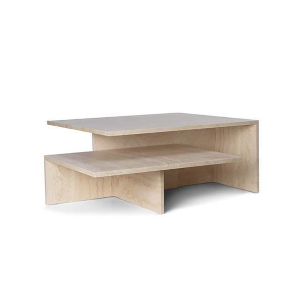 Ferm Living Distinct Grande Duo Tables - Travertine  : Erling Christensen Møbler