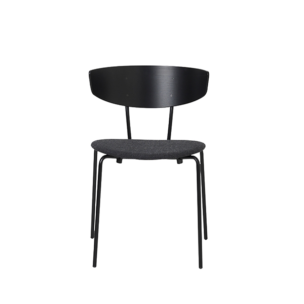 Ferm Living Herman stol - sort - mørkegrå stof - UDSTILLINGSMODEL  : Erling Christensen Møbler