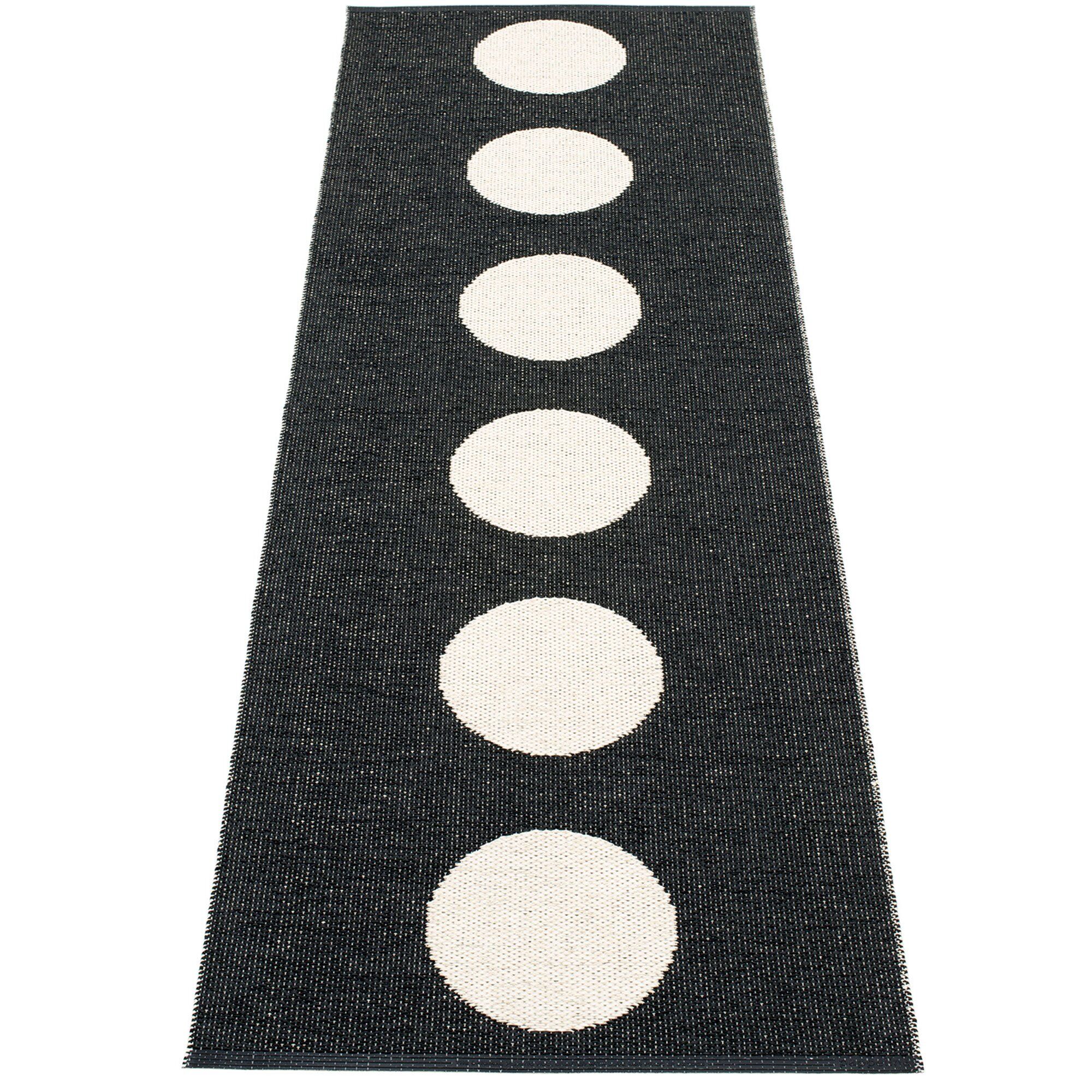 Pappelina Gulvtæppe Vera, 70 x 225 cm., black/vanilla