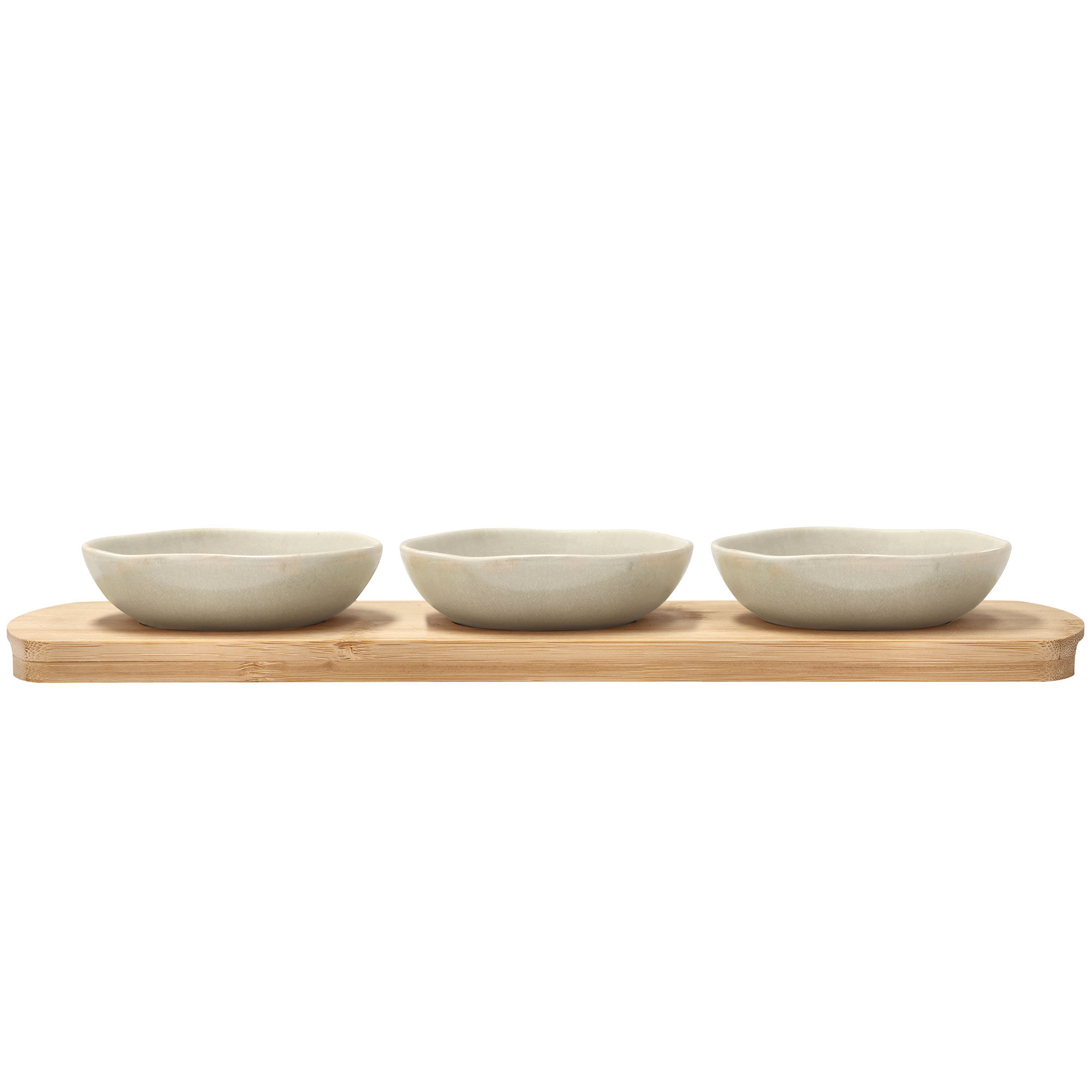 Villa Collection Shoku bambusbakke med 3 skåle 32x10 cm, soft beige