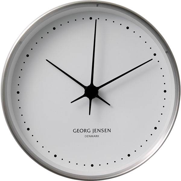 Georg Jensen Henning Koppel ur Ø10cm - stål/hvid  : Erling Christensen Møbler