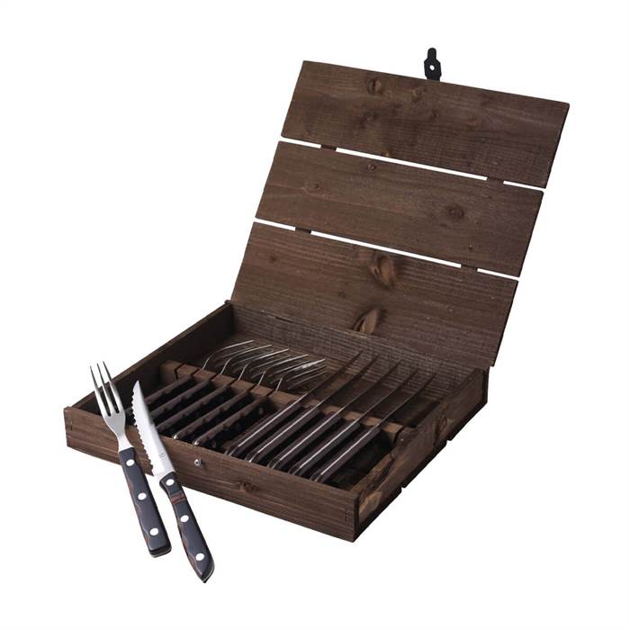 Gense Old farmer steak-/grillbestik 12 dele - Træ/stål  : Erling Christensen Møbler