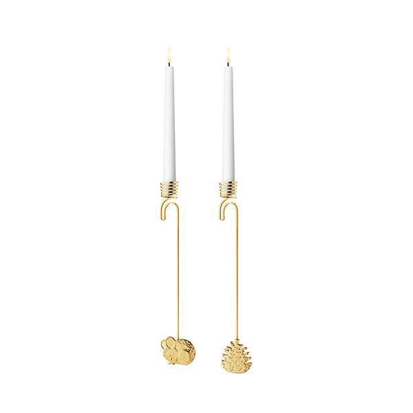 Georg Jensen 2023 Lyseholdersæt, 2 stk - Forgyldt  : Erling Christensen Møbler