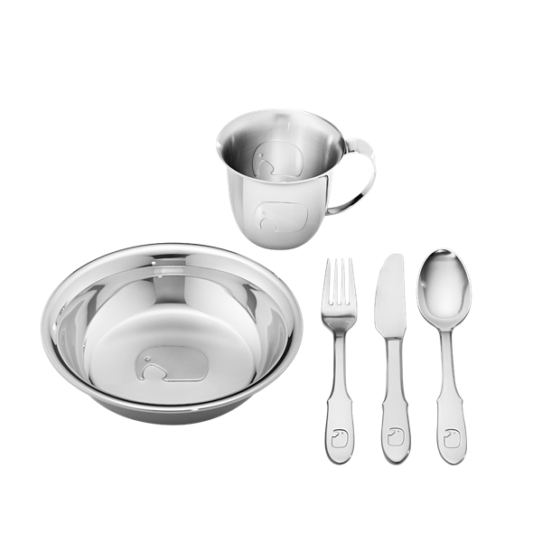 Georg Jensen Elephant børnesæt 5 dele  : Erling Christensen Møbler