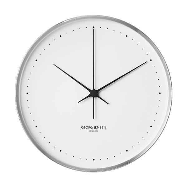 Georg Jensen Henning Koppel ur ø 40 cm - Stål/hvid  : Erling Christensen Møbler
