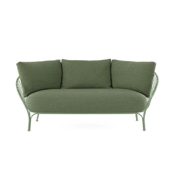 Kartell Hiray Sofa med hynder - Grønt stel med grønne hynder  : Erling Christensen Møbler