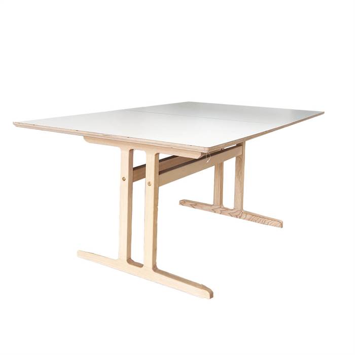 Haslev Symphony 460 spisebord - hvid laminat + 1 stk tillægplade : Erling Christensen Møbler
