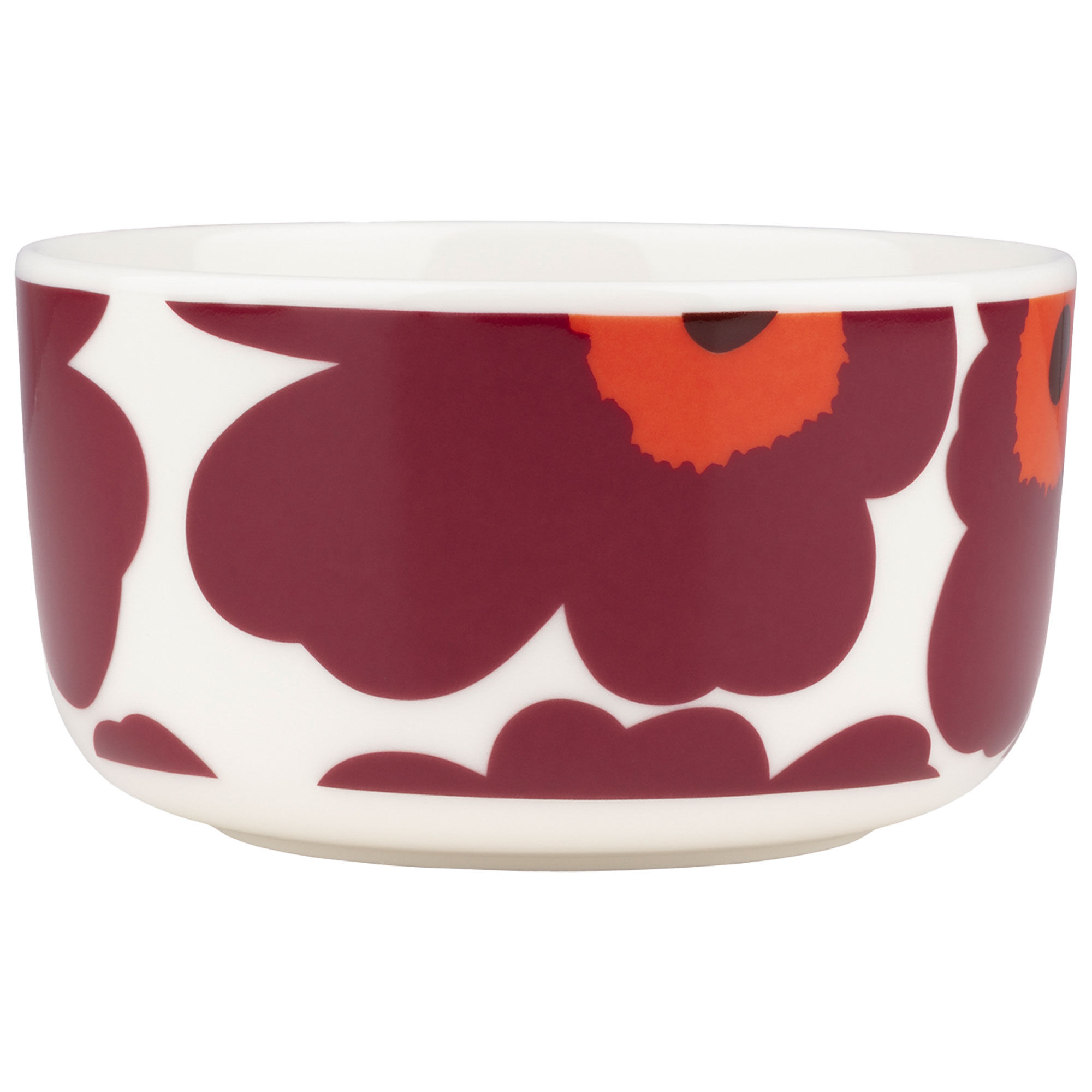 Marimekko Unikko Skål 50 cl, hvid/vinrød/rød