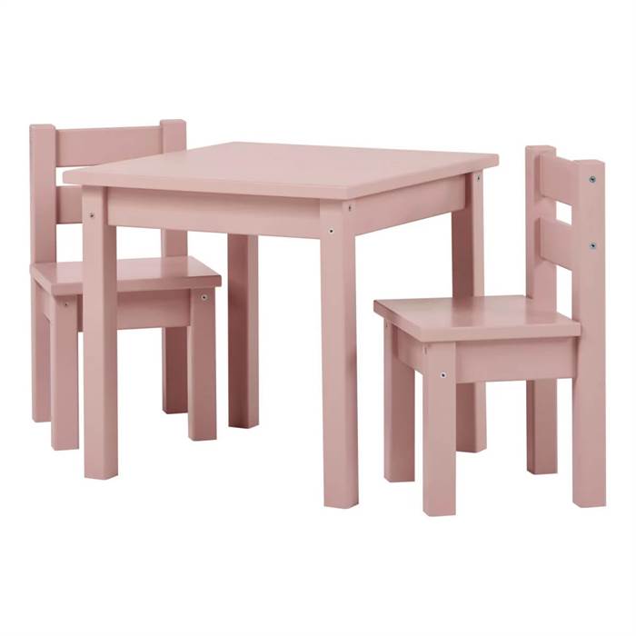 Hoppekids MADS Børnesæt - bord og 2 stole - Pale Rose Pale Rose : Erling Christensen Møbler