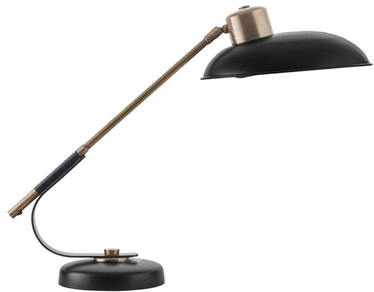 Bordlampe House Doctor Art Deco Ø28,5 x H50 cm sort og messing