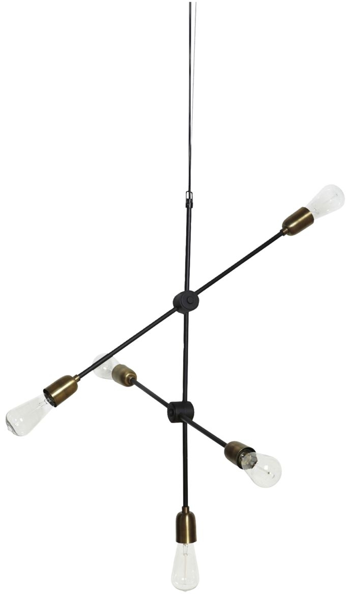 Pendel lampe House Doctor Molecular 5-lys skulpturelt design Ø68ÃH78 cm sort messing justerbar