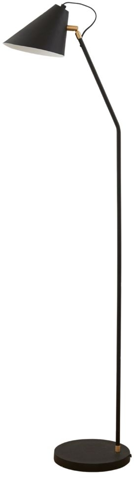 Gulvlampe House Doctor Club  -  læselampe med justérbart lampehoved i sort metal Ø20 x H130 cm