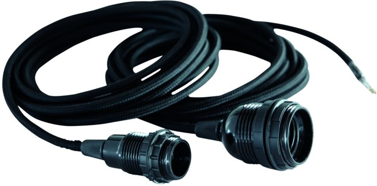 Stofledning med fatning E27 3 m sort House Doctor