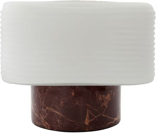 Bordlampe House Doctor Neat Ø24 H20,5 cm i brun marmor med rillet glas