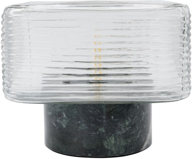Bordlampe House Doctor Neat grøn marmor med rillede glas
