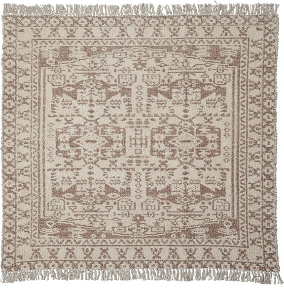Gulvtæppe House Doctor Wowe 180 x 180 cm håndvævet bomuld/polyester beige