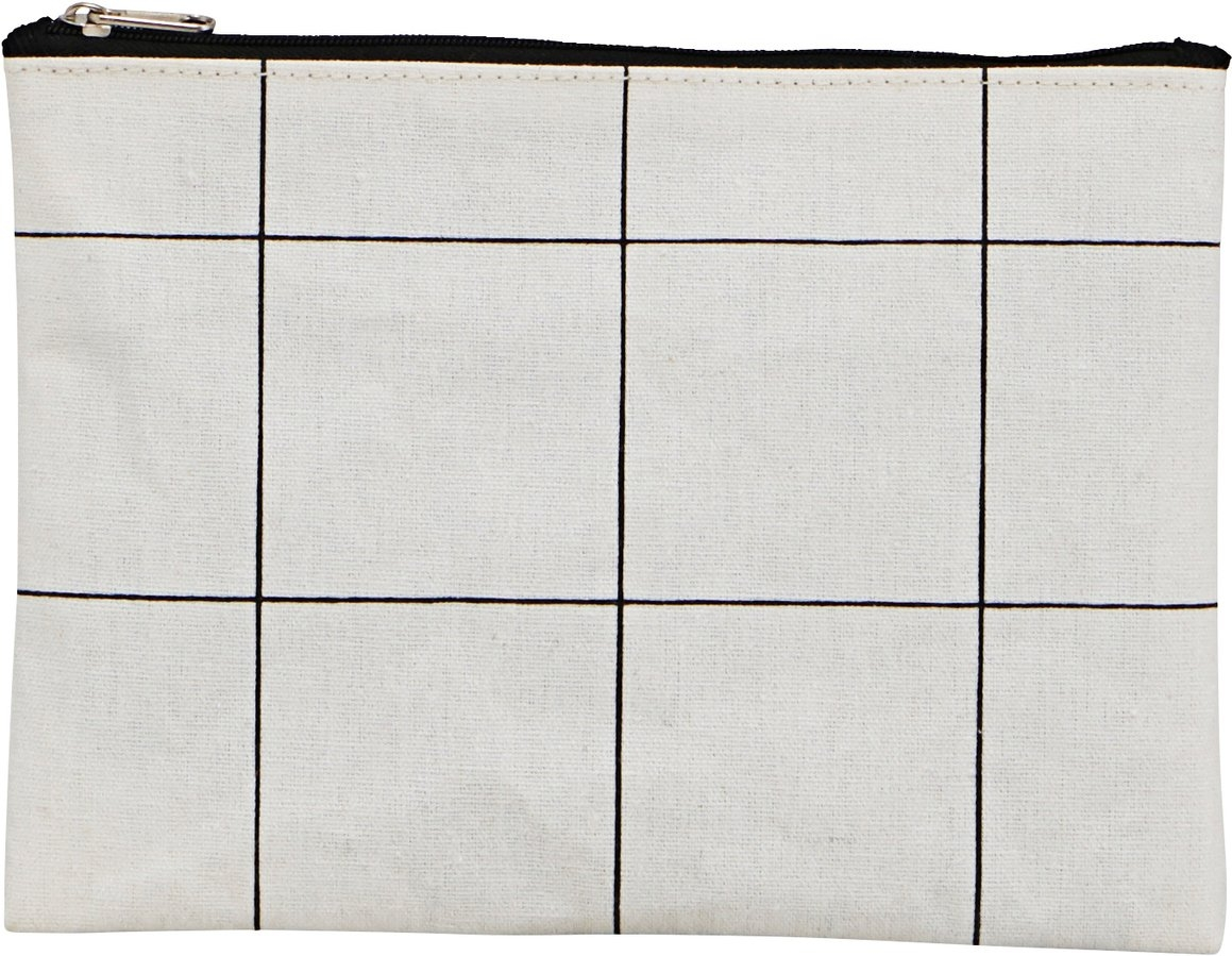 Makeuptaske House Doctor Squares hvid 15x21 cm toilettaske kosmetiktaske